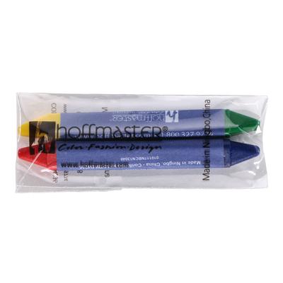 Hoffmaster 120840 2 3/4" Double Tipped Crayon Pack, Set of 2, Blue, Redd, Green, and Yellow, Assorted