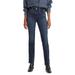 724tm High Rise Raw Hem Straight Leg Jeans