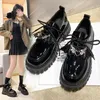 Metall kette Plattform Lolita Gothic Schuhe Frau Frühling College-Stil Lack leder Pumps Frauen Japan Schuluniform Schuhe