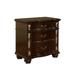 1pc Solid wood Nightstand with 3-Drawers