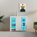 LED Lighted Gloss Sideboard Cabinet - Modern Wood Buffet with Color-changing LED Lights, 1 Door, Open Cubby Space