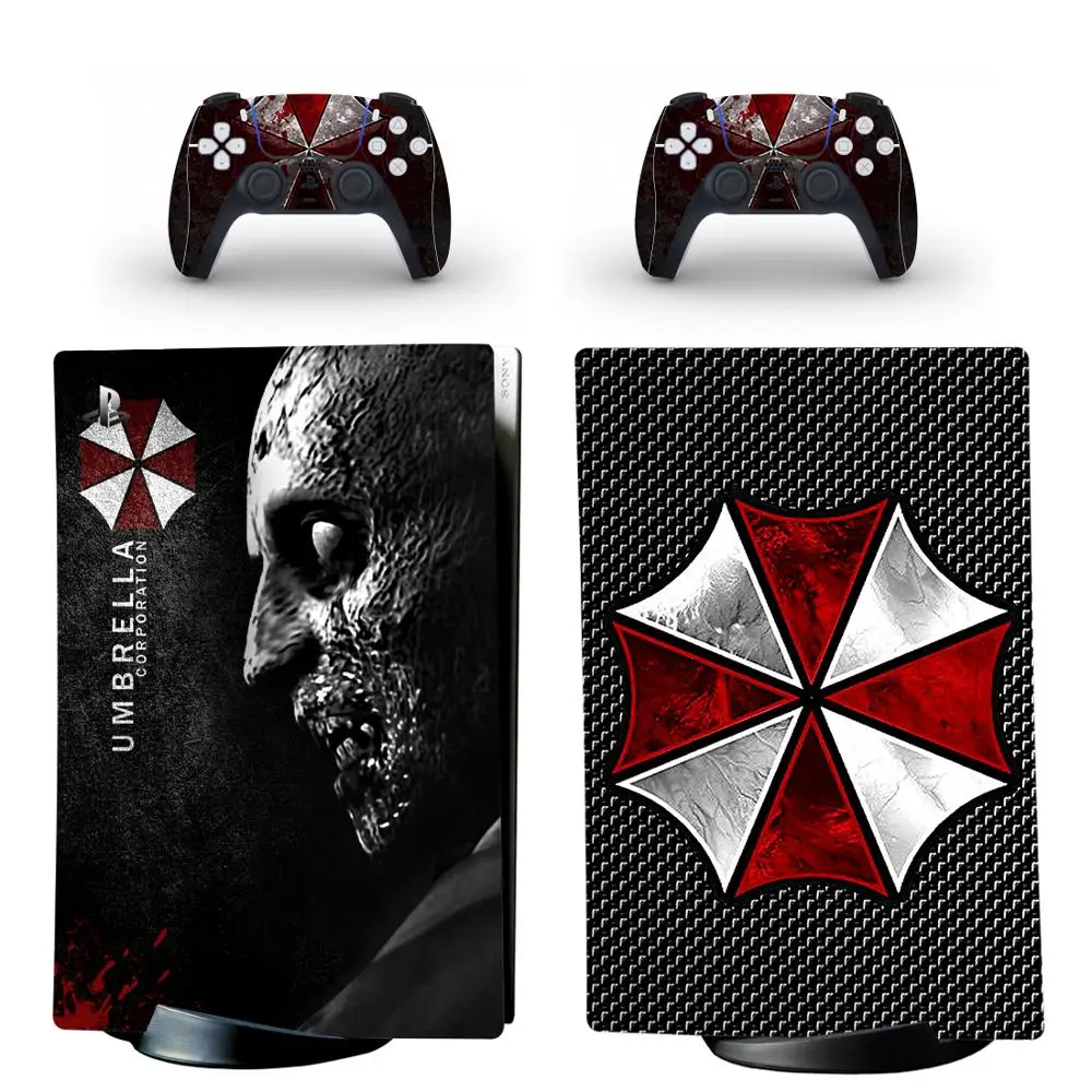 Regenschirm PS5 Digital Edition Skin Sticker Aufkleber Cover für Konsole und 2 Controller PS5 Skin Sticker Vinyl Image