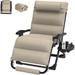 Outdoor Patio Oversized 27 In Zero Gravity Chair Reclining Camping Lounge Chair w/Washable Cushion