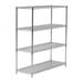 ZORO SELECT 45VX74 Wire Shelving Unit, 18"D x 42"W x 74"H, 4 Shelves, Chrome