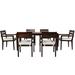 All-weather Acacia Outdoor Patio Furniture Dining Table Set with 6 High Back Dining Chairs for Patio, Balcony and Backyard