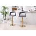 Kitchen Island Barstools Gray Velvet Bar Stools Set of 2 Counter Height Dining Chair w/ Swivel Seat and Footrest for Dining Room