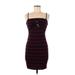Lush Casual Dress - Bodycon: Burgundy Stripes Dresses - Women's Size Medium