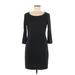 Old Navy Casual Dress - Sheath Scoop Neck 3/4 sleeves: Black Print Dresses - Women's Size Medium