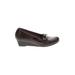 Wedges: Brown Solid Shoes - Women's Size 8 - Almond Toe