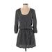 Soft Joie Casual Dress - A-Line Scoop Neck 3/4 sleeves: Gray Dresses - Women's Size X-Small