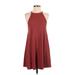 Forever 21 Casual Dress - A-Line Halter Sleeveless: Burgundy Print Dresses - Women's Size Small