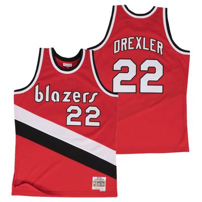 Portland Trail Blazers Clyde Drexler 1983 Hartholzklassiker Road Swingman Trikot von Mitchell & Ness - Scarlett - Herren - Herren