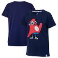 Maskottchen-T-Shirt der Olympischen Spiele 2024 in Paris – Marineblau – Damen