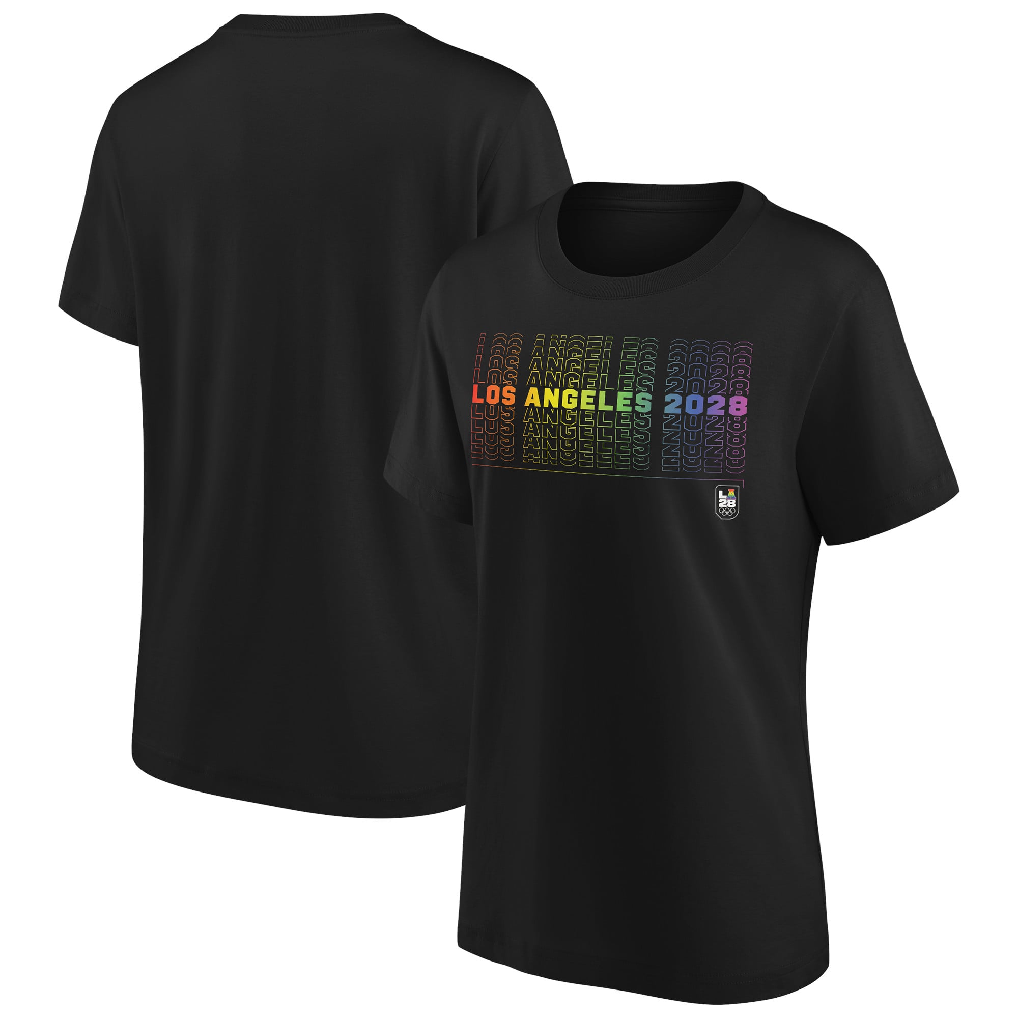 LA 2028 Pride 28 Repeat Graphic T-Shirt – Schwarz – Damen