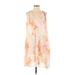 Club Monaco Casual Dress - Mini V Neck Sleeveless: Orange Floral Dresses - Women's Size 2