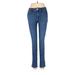 Nine West Jeans - Mid/Reg Rise Skinny Leg Denim: Blue Bottoms - Women's Size 6 - Dark Wash