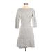 t.la Casual Dress - Sweater Dress: Gray Tweed Dresses - Women's Size Small