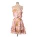 Peach Love Casual Dress - Mini V-Neck Sleeveless: Pink Dresses - Women's Size Small