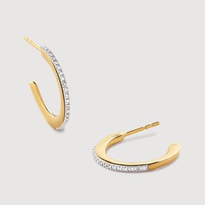 Gold Fiji Skinny Hoop Diamond Earrings Diamond