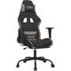 Massage Gaming Chair with Footrest Black and Taupe Fabric Vidaxl Taupe