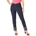 Plus Size Women's True Fit Stretch Denim Straight Leg Jean by Jessica London in Indigo Dot Geo (Size 22) Jeans