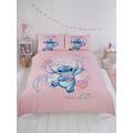 Disney Stitch Aloha Duvet Cover Set - Pink, Pink, Size Double