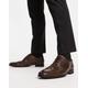 ASOS DESIGN oxford brogue shoes in tan leather-Brown