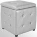Ingrid II Upholstered Storage Ottoman Silver , Silver