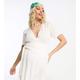 ASOS DESIGN Maternity crinkle tie side sheer beach cover up in white