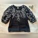 Anthropologie Tops | Anthropologie | Edme & Esyllte Embroidered Puff Sleeve Blouse - Euc - Size 6 | Color: Black | Size: 6
