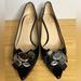 Kate Spade Shoes | Kate Spade Black Patent Leather Kitten Heels Rhinestones Size 6 Cocktail Pumps | Color: Black | Size: 6