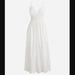 J. Crew Dresses | Nwt J. Crew V Neck Smocked Waist Dress Cotton Poplin Eyelet White 8 Petite 8p | Color: White | Size: 8p