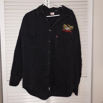 Levi's Shirts | Levi’s Black Denim Harley Davidson Tampa Long Sleeve Button Up | Color: Black/Orange | Size: Xl Or 2xl