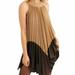 Free People Dresses | Nwt Free People Pleated Love Gol Metallic Mini Dress Size S | Color: Brown/Gold | Size: S