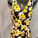 Nine West Dresses | Nine West Yellow&Black Floral Cotton Dress Sz6 | Color: Black/Yellow | Size: 6