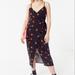 Urban Outfitters Dresses | Linen Floral Midi Dress | Color: Black/Red | Size: Xs