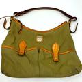 Dooney & Bourke Bags | Dooney & Bourke 1975 Bag Purse Handbag Tote Canvas Olive Green Tan Bag | Color: Green/Tan | Size: Os