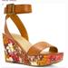 Nine West Shoes | Nine West “Kailee” Platform Floral Print Wedge Sandals | Color: Brown | Size: 8