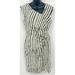 Nine West Dresses | Nine West Women Dress Size 12 White Black Striped Cap Sleeve Knee Sheath Pleated | Color: Black/White | Size: 12