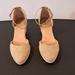 Nine West Shoes | Nine West Chikflic Espadrille Wedge Platforms Tan/Gold Size 10 | Color: Cream/Gold | Size: 10