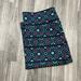 Lularoe Skirts | Lularoe Stretch Waist Green Print Casual Bandage Skirt Women's Size Medium | Color: Green | Size: M