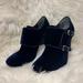 Tory Burch Shoes | Nwot Tory Burch Dark Blue Black Carley Velvet Ankle Boots Size 8 | Color: Blue | Size: 8