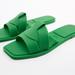 Zara Shoes | Green Zara Rubbery Slides Sandals With Crossover Straps 37/6.5 | Color: Green | Size: 6.5