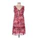 Skye's The Limit Casual Dress - Mini V-Neck Sleeveless: Red Dresses - Women's Size Large