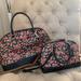 Coach Bags | Coach Sierra F57622 Floral Satchel Bag Set Of Two Pink Black Large And Medium | Color: Black/Pink | Size: Osau