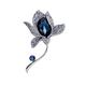 Brooch Pin for Women Fashion Lapel Pin Lily Brooch Pins Fancy Imitation Crystal Women Brooch - Breastpin for Wedding/Banquet/Bouquet（Ocean Blue, Classic Pink） Fashion Brooch (Color : B)