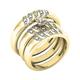Dazzlingrock Collection Round White Diamond Beaded Trio Ring set for Him & Her in 18K Yellow Gold, Women size 9.5 and Men size 11.5