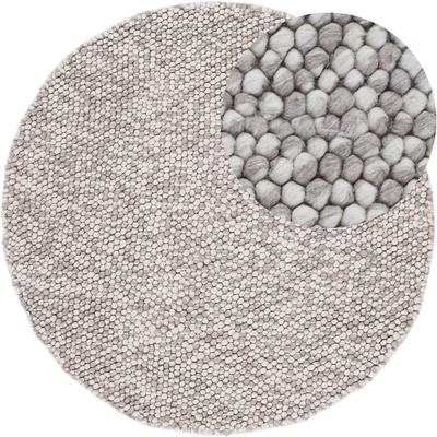 Teppich CARPETFINE "Calo", beige (dunkelbeige), H:16mm Ø:200cm, Wolle, Polyester, Teppiche, Handweb Teppich, Uni-Farben, meliert, handgewebt, 70% Wolle Image