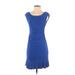 Betsey Johnson Casual Dress - Sheath: Blue Solid Dresses - Women's Size 2