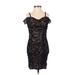 BCX dress Cocktail Dress - Bodycon Sweetheart Sleeveless: Black Print Dresses - Women's Size Medium